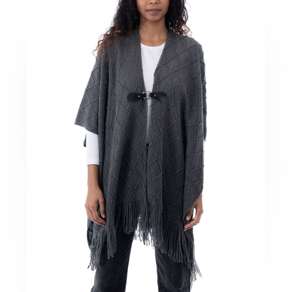 STYLE & CO Women's Fringe-Trim Toggle-Buckle Wrap,